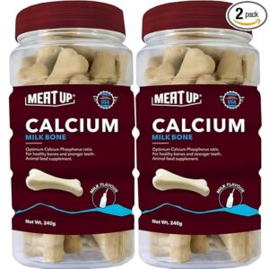 Meat Up Calcium Bone Supplement Dog Treats (240g + 240g) 480g | Pack of 30 Pieces | Supports Strong Gums & Jaws | Helps Maintain Clean Teeth | 100% Digestible & Safe